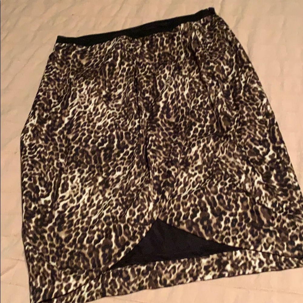 Leopard print wrap skirt